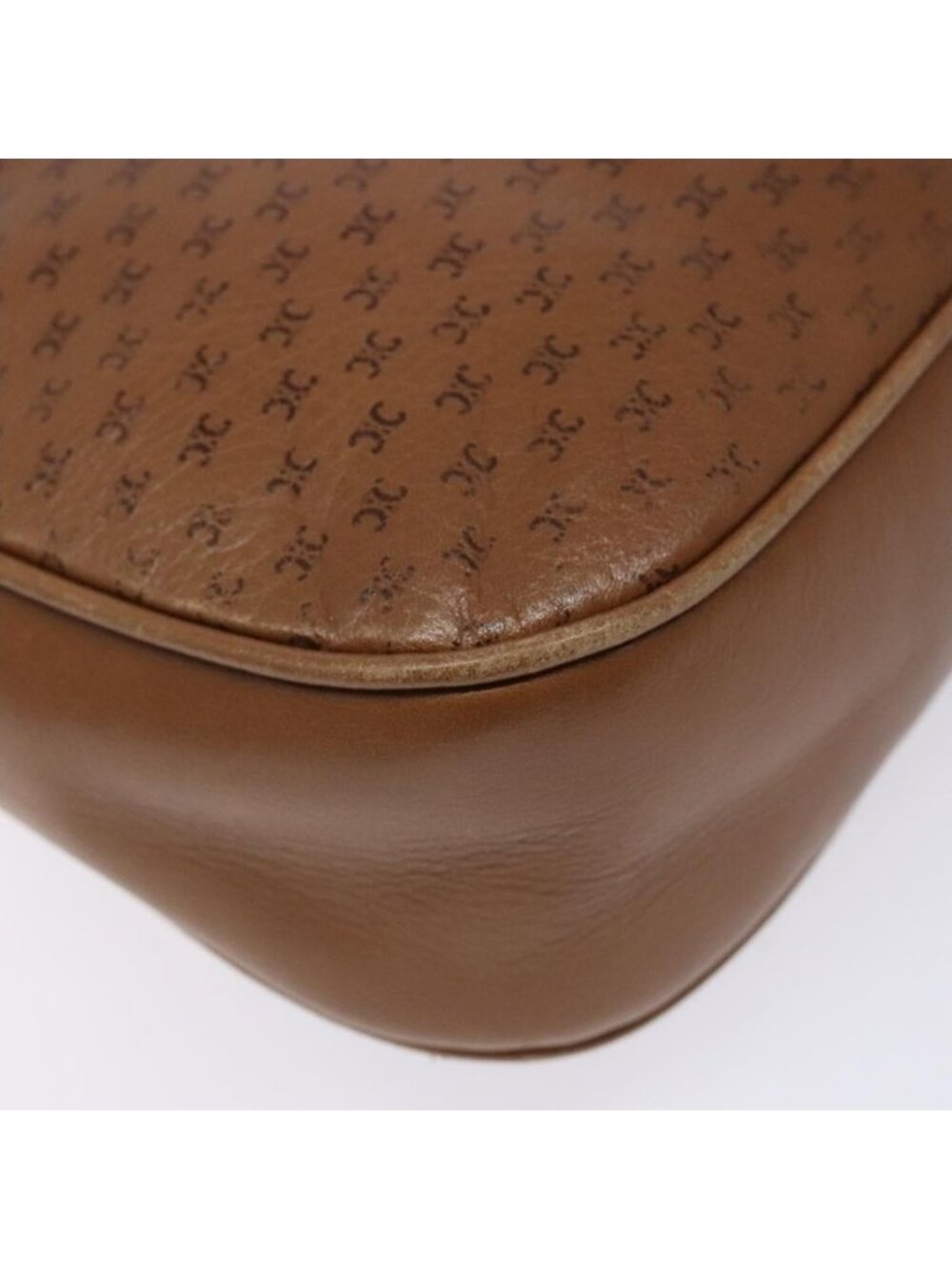 Authentic CELINE Macadam Canvas Shoulder Bag Leather Brown Gold - Picture 8 of 16